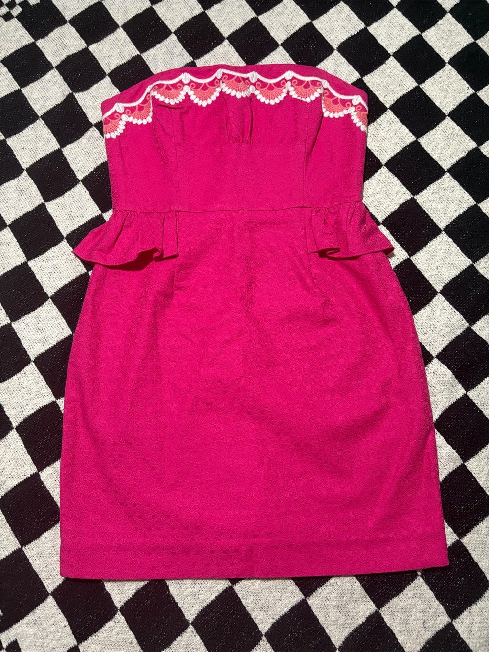 Lilly Pulitzer Azalea Pink "Maybell" Scalloped Embroidered Jacquard Mini Dress